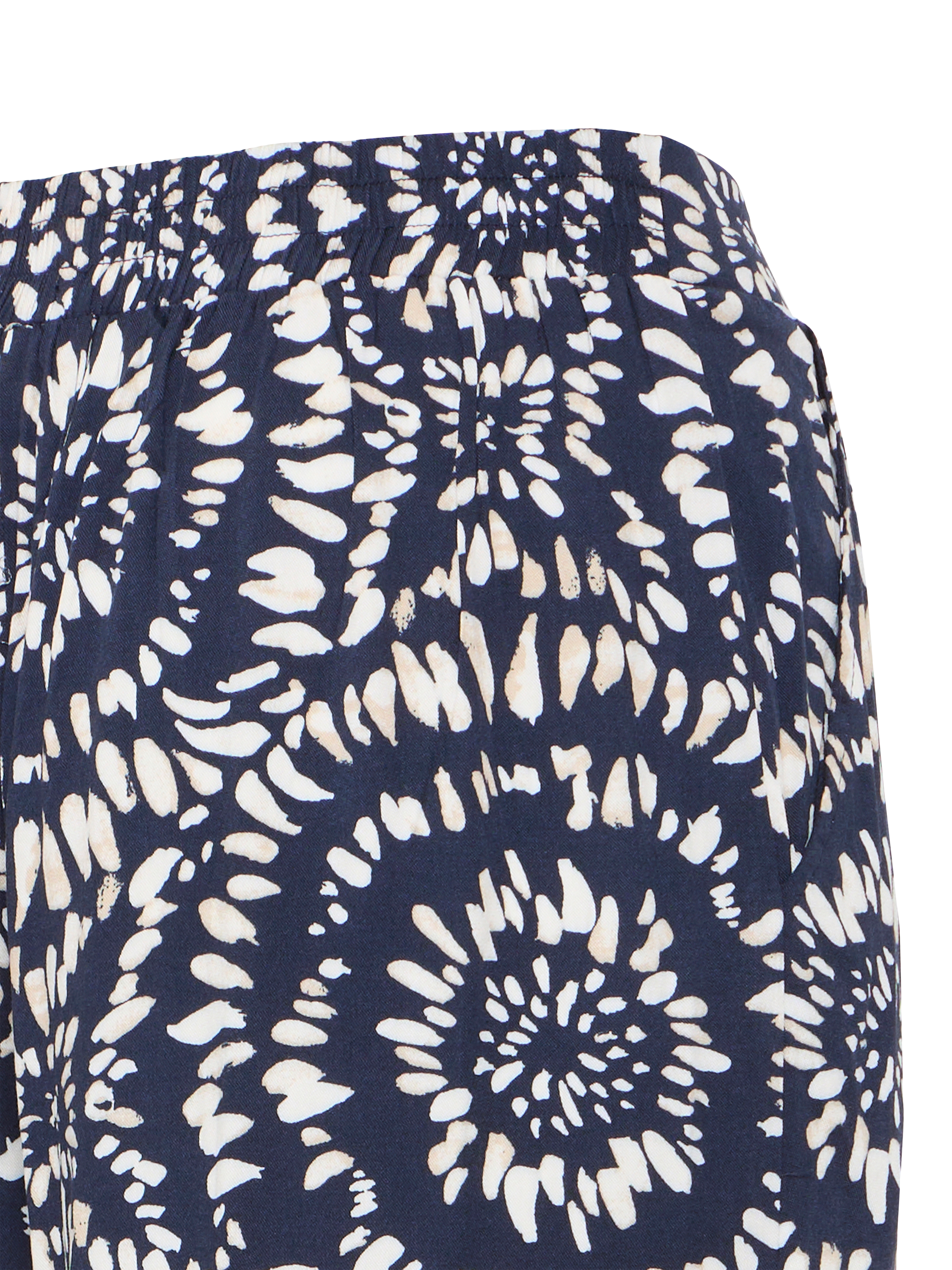 Product image 7 of 7, which shows ICHI Haya Ikat Circle Trousers, Total Eclipse, 8