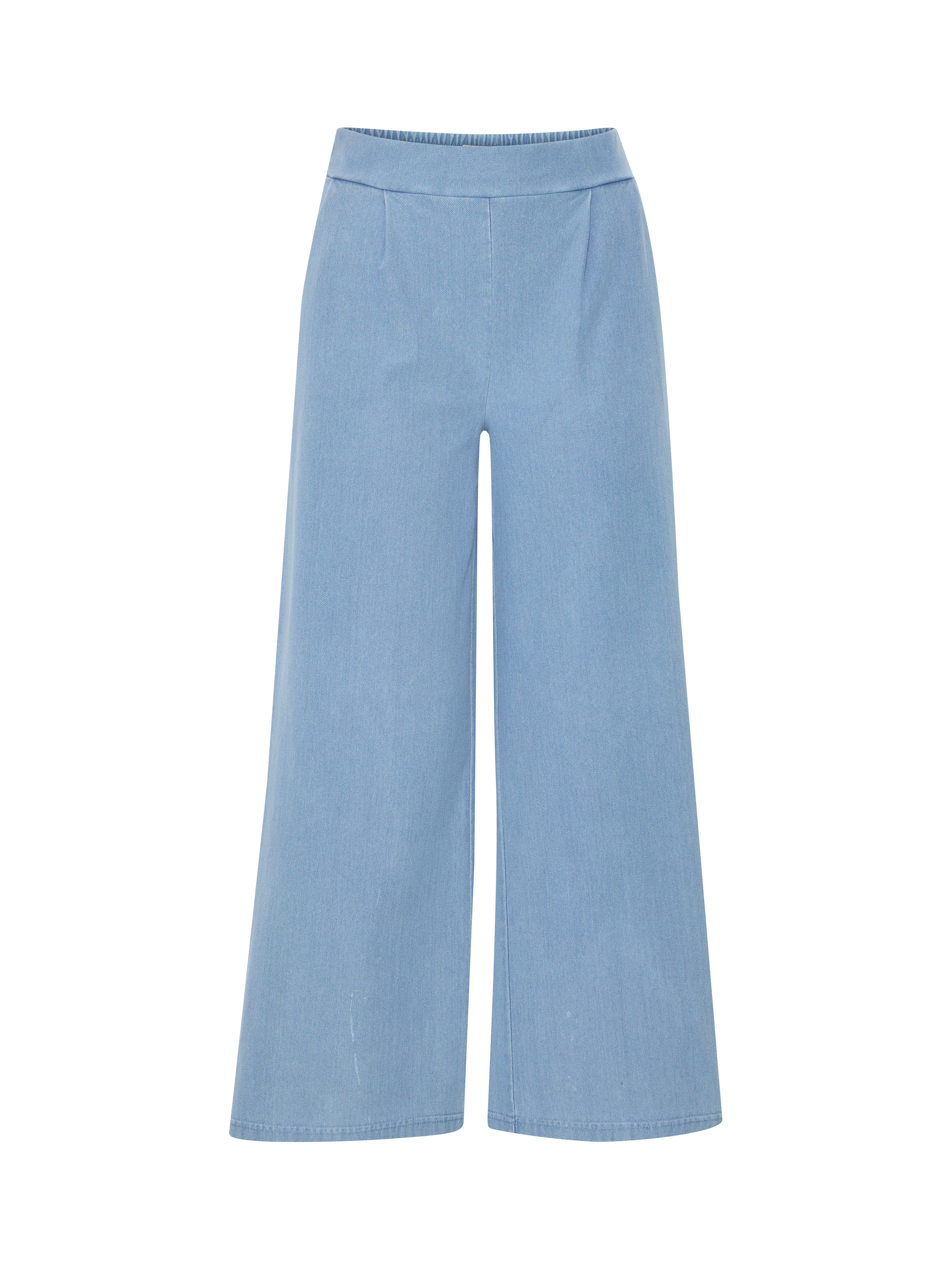 Product image 5 of 7, which shows ICHI Kate Denim Cropped Trousers, Light Blue, S