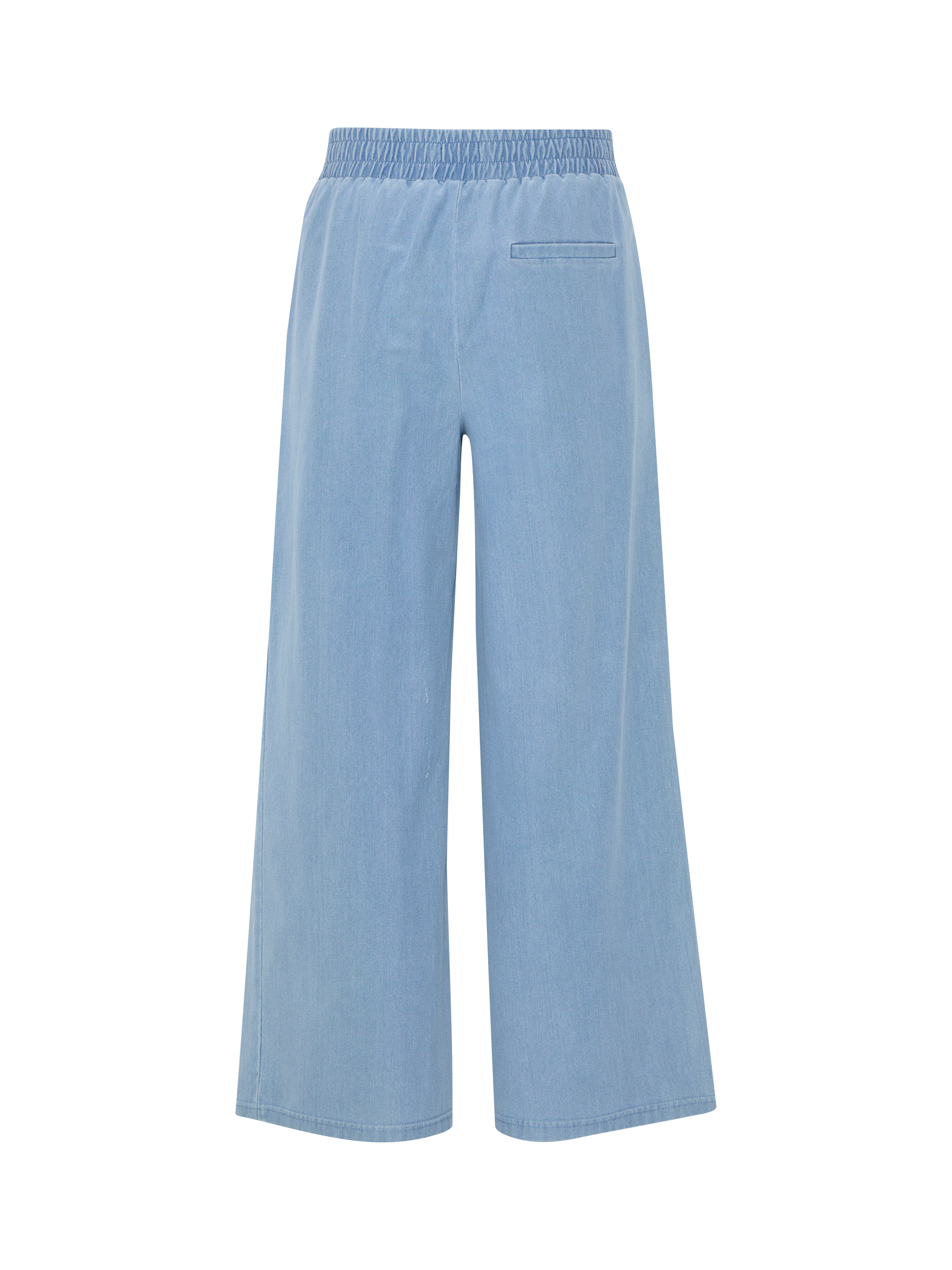 Product image 6 of 7, which shows ICHI Kate Denim Cropped Trousers, Light Blue, S