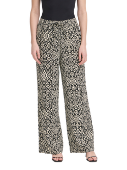 ICHI Linno Line Rich Diamond Ikat Trousers, Black/Multi, Black/Multi