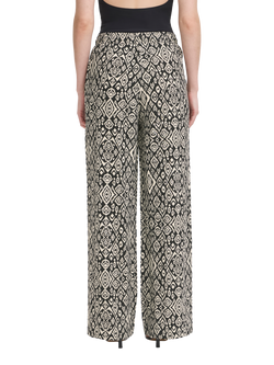ICHI Linno Line Rich Diamond Ikat Trousers, Black/Multi - view 2, Black/Multi