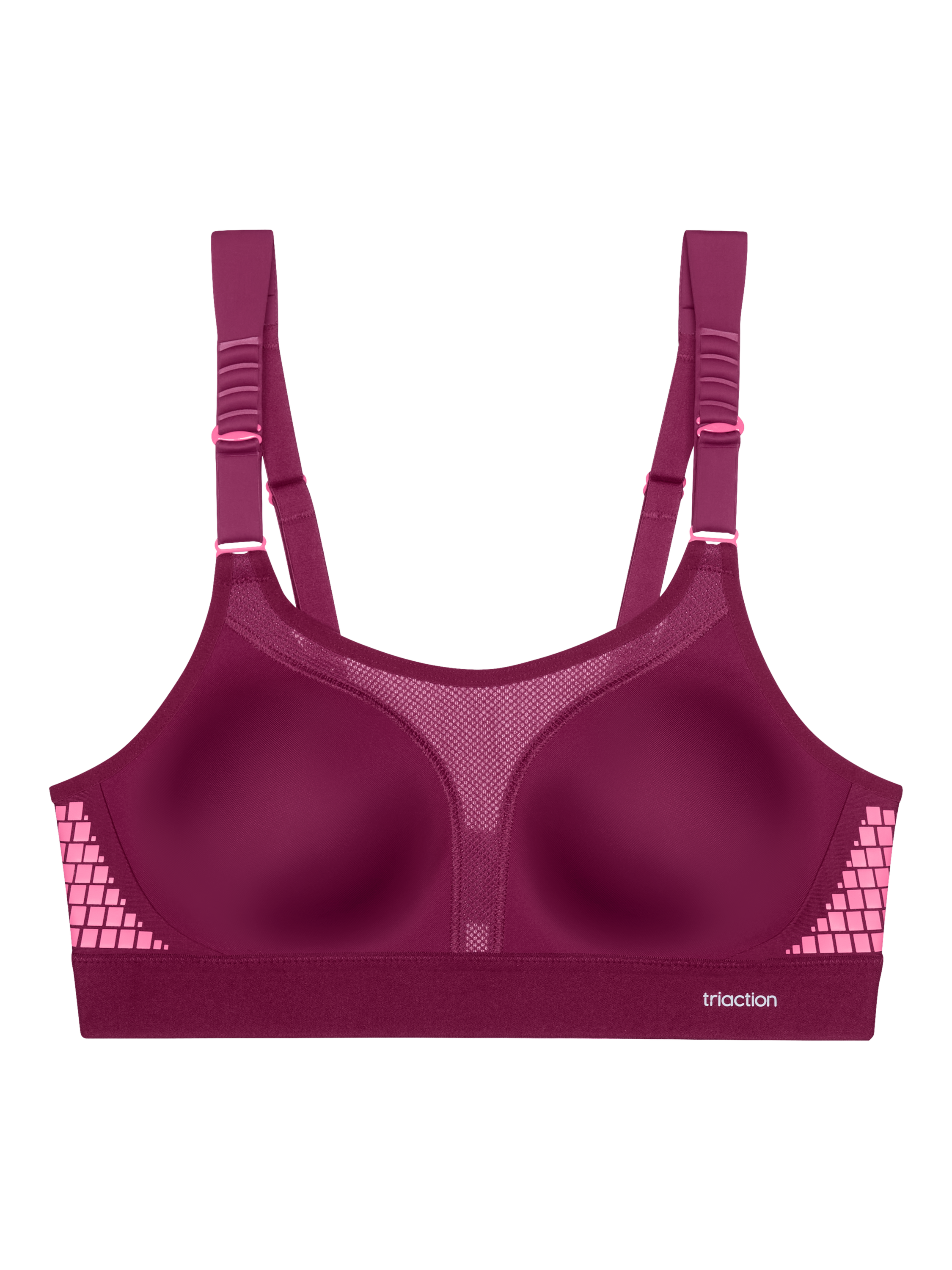 Product image 5 of 6, which shows Triumph Triaction Extreme Lite Sports Bra, Dark Wine, 32B