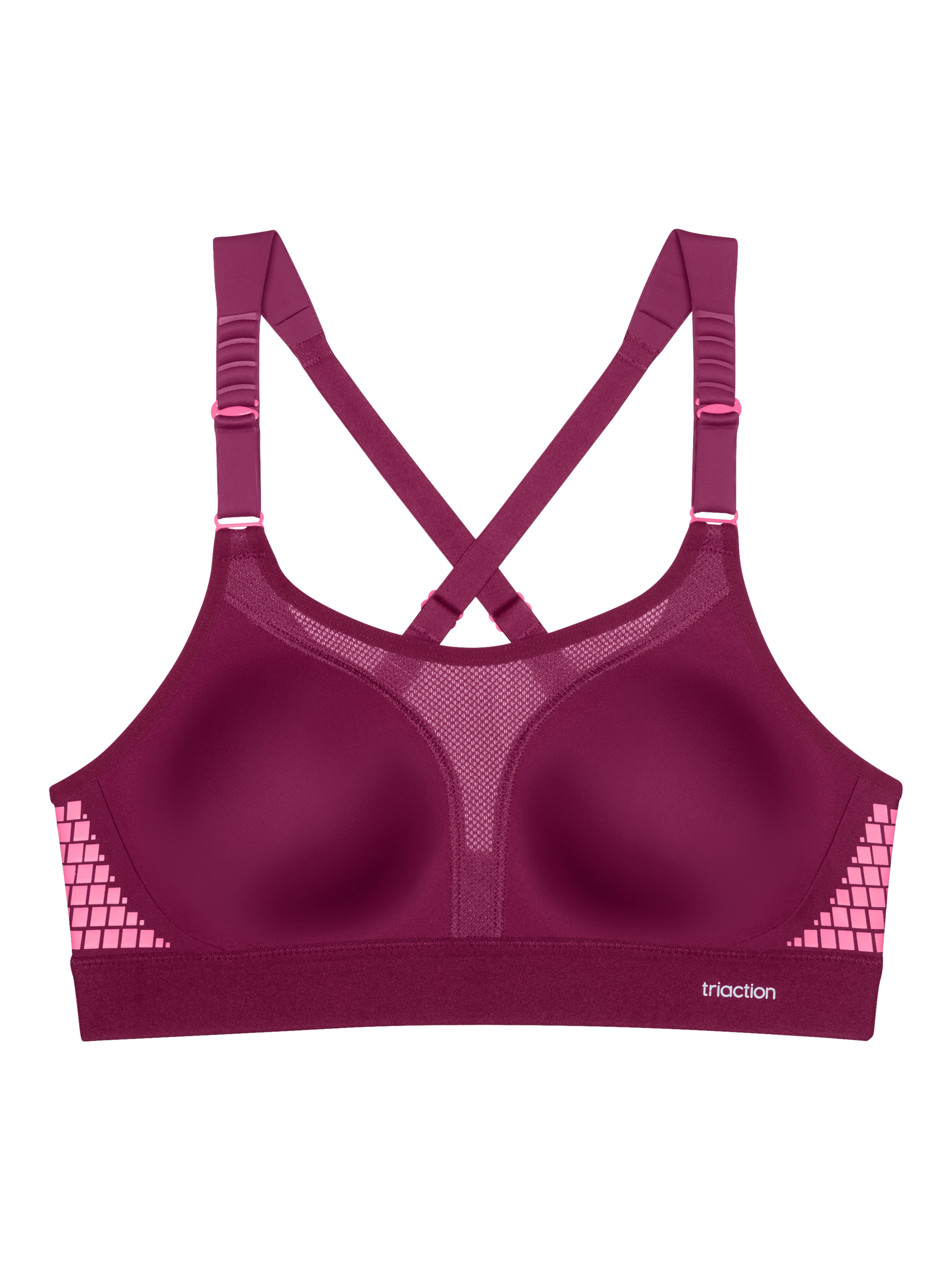 Product image 6 of 6, which shows Triumph Triaction Extreme Lite Sports Bra, Dark Wine, 32B