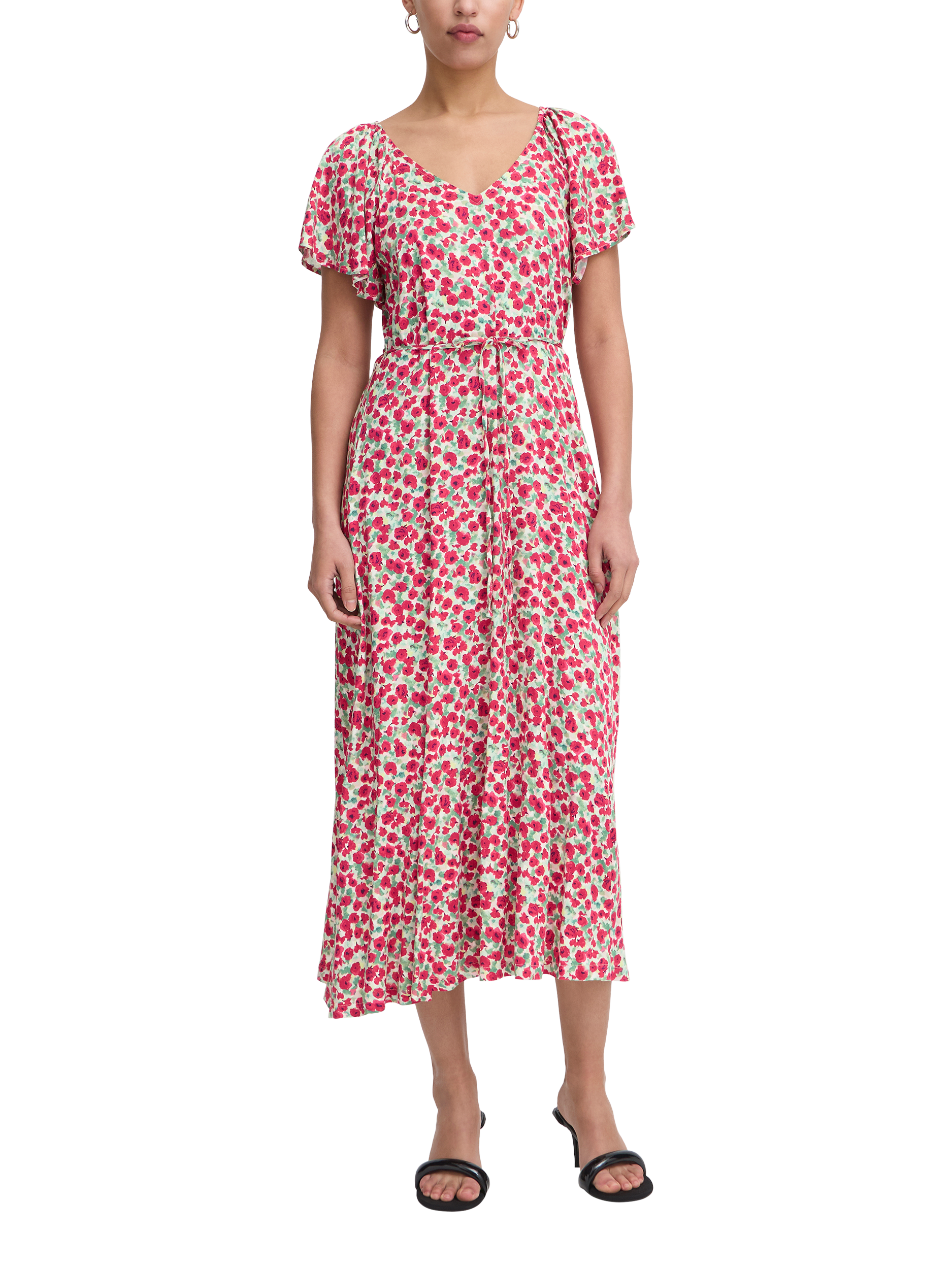 ICHI Haya V-Neck Floral Dress, Multi