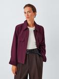 John Lewis Cotton Twill Jacket, Burgundy