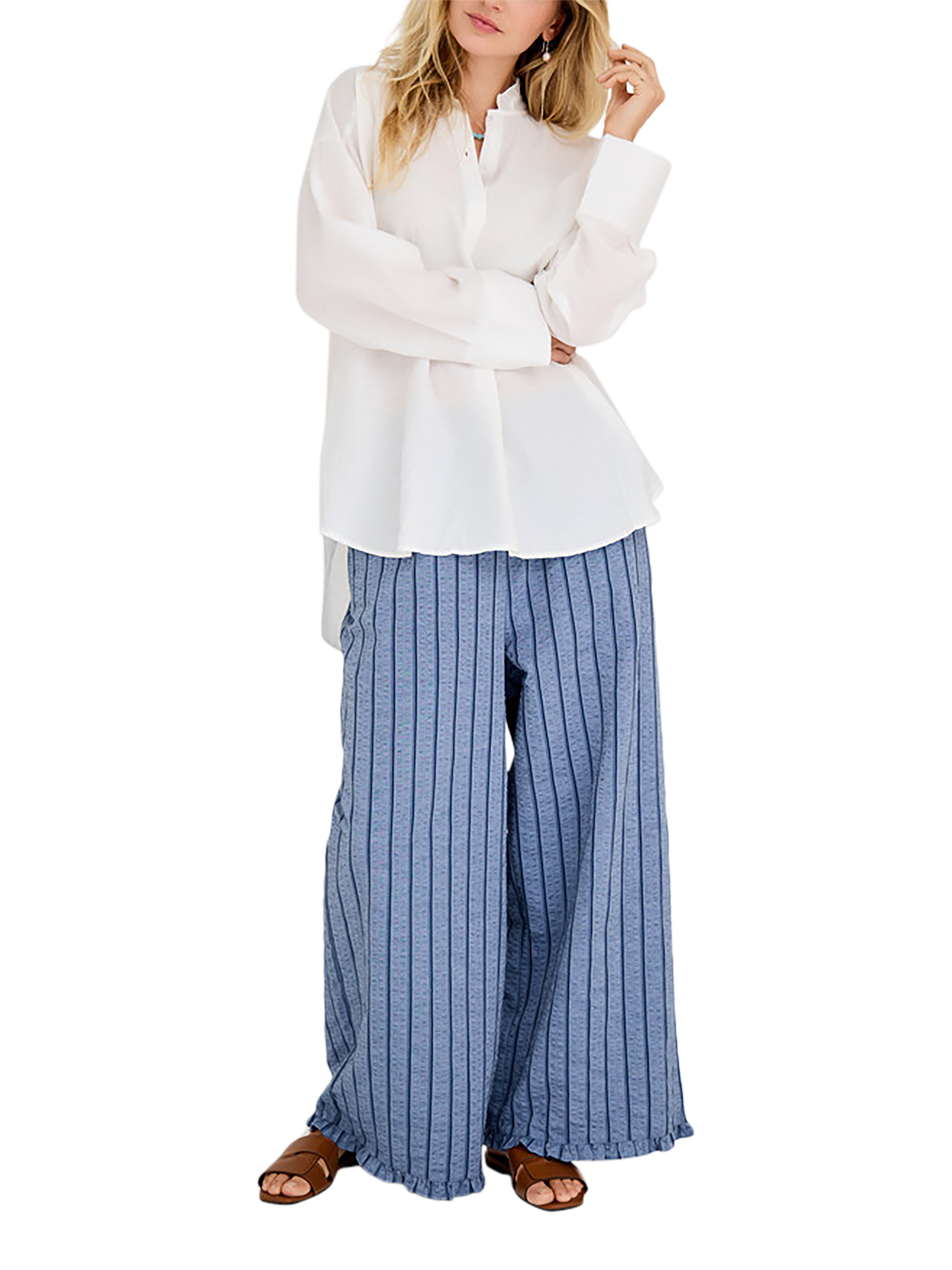 Product image 1 of 6, which shows A-VIEW Anemone Viscose Blend Shirt, White, 8