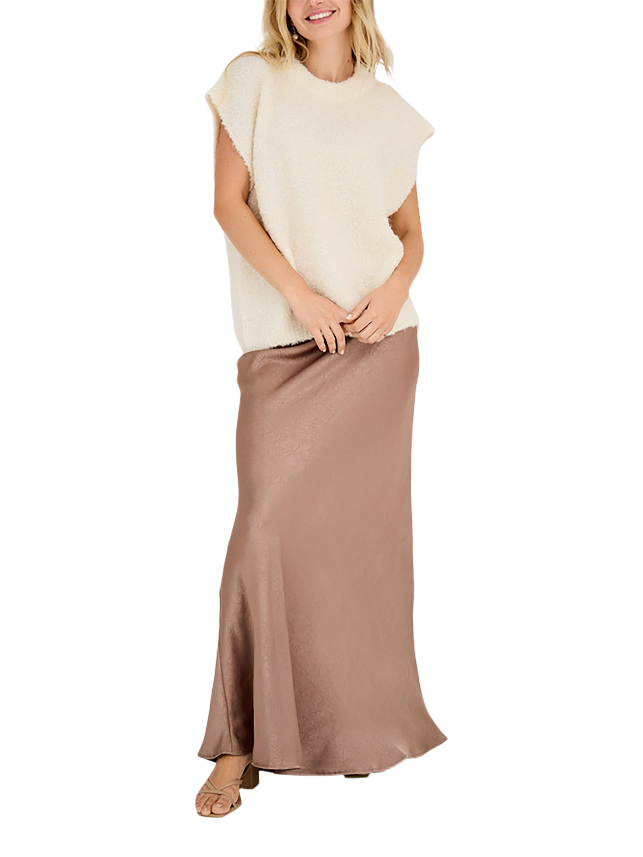 Product image 1 of 5, which shows A-VIEW Emily Maxi Skirt, Light Brown, 8