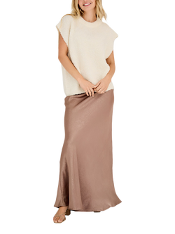 A-VIEW Emily Maxi Skirt, Light Brown, Light Brown