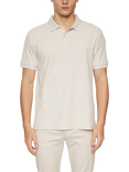 J.Lindeberg Rudy Cotton Slim Fit Short Sleeve Polo Shirt, Natural Cream