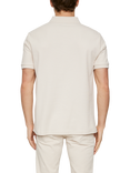 J.Lindeberg Rudy Cotton Slim Fit Short Sleeve Polo Shirt, Natural Cream