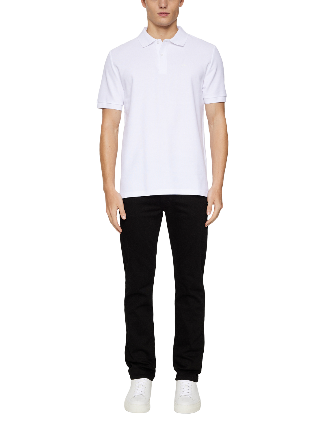 Product image 3 of 5, which shows J.Lindeberg Rudy Cotton Slim Fit Short Sleeve Polo Shirt, White, S
