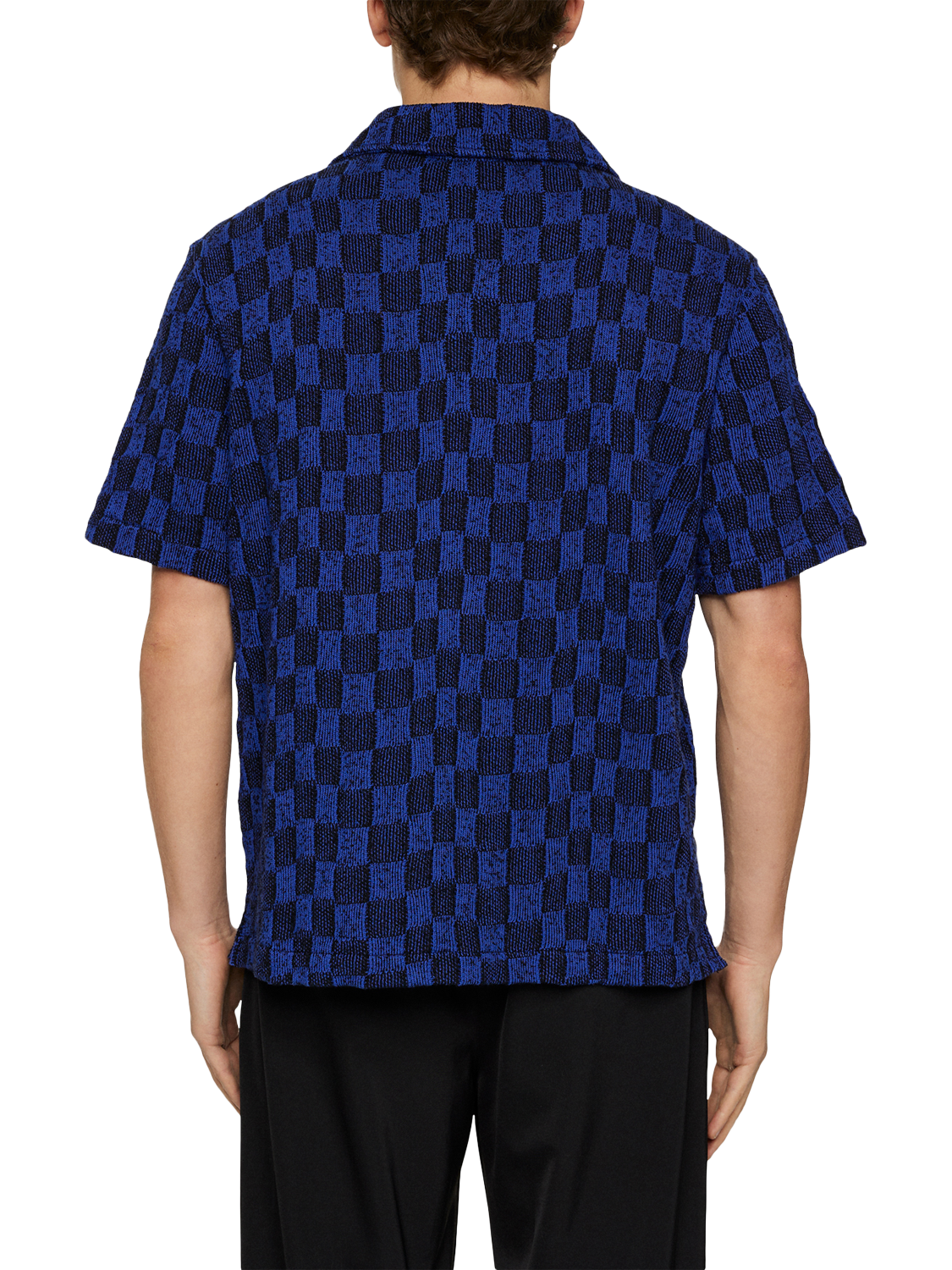 Product image 2 of 5, which shows J.Lindeberg Torpa Cotton Blend Regular Fit Check Shirt, Mid Blue, M
