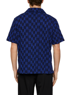 J.Lindeberg Torpa Cotton Blend Regular Fit Check Shirt, Mid Blue - view 2, Mid Blue