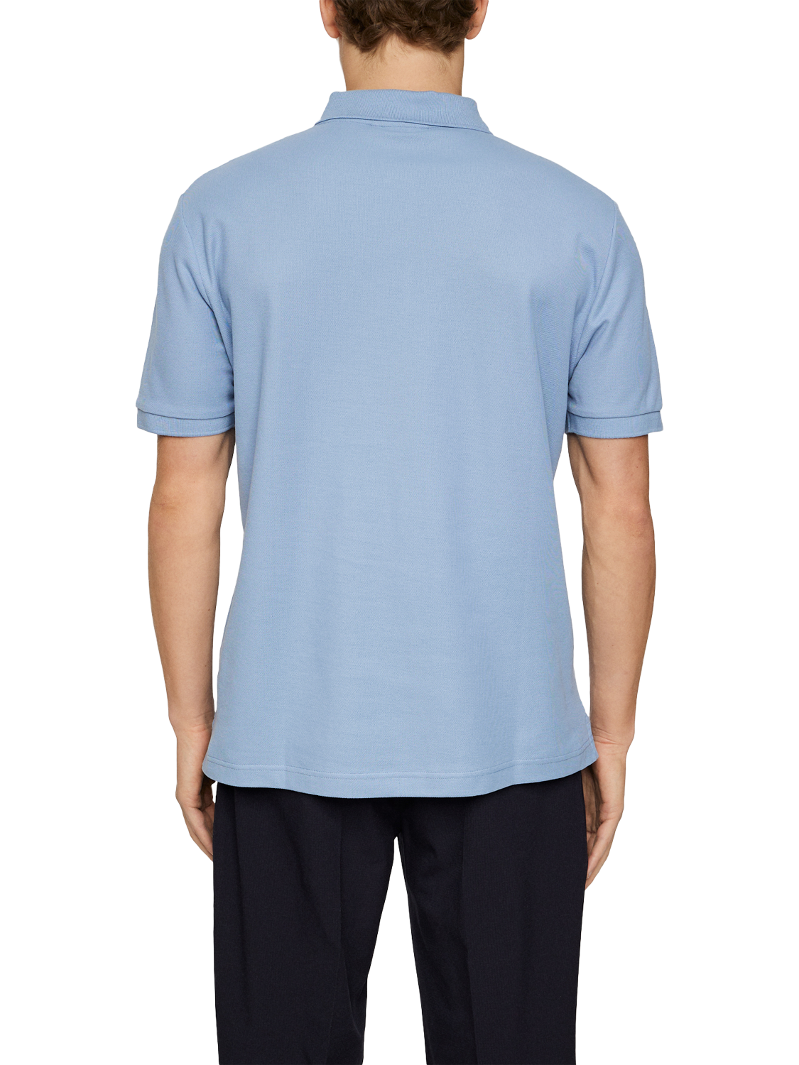 Product image 2 of 5, which shows J.Lindeberg Rudy Cotton Slim Fit Short Sleeve Polo Shirt, Mid Blue, S
