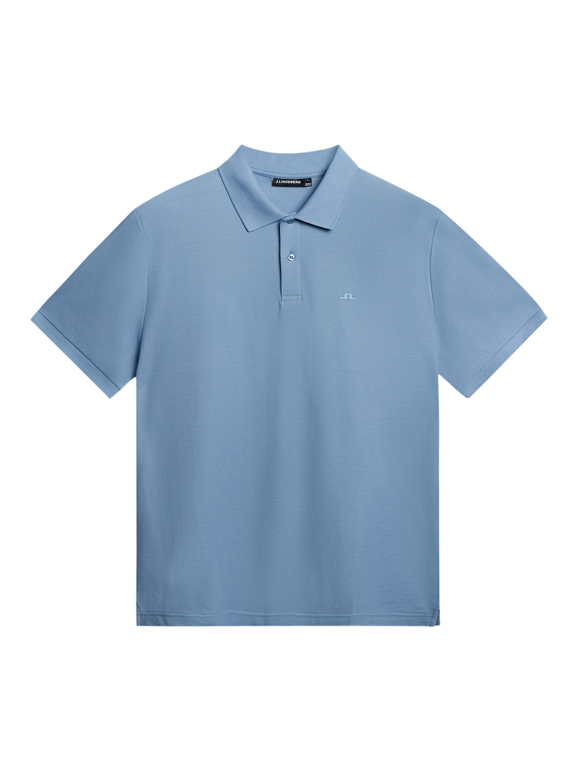 Product image 5 of 5, which shows J.Lindeberg Rudy Cotton Slim Fit Short Sleeve Polo Shirt, Mid Blue, S