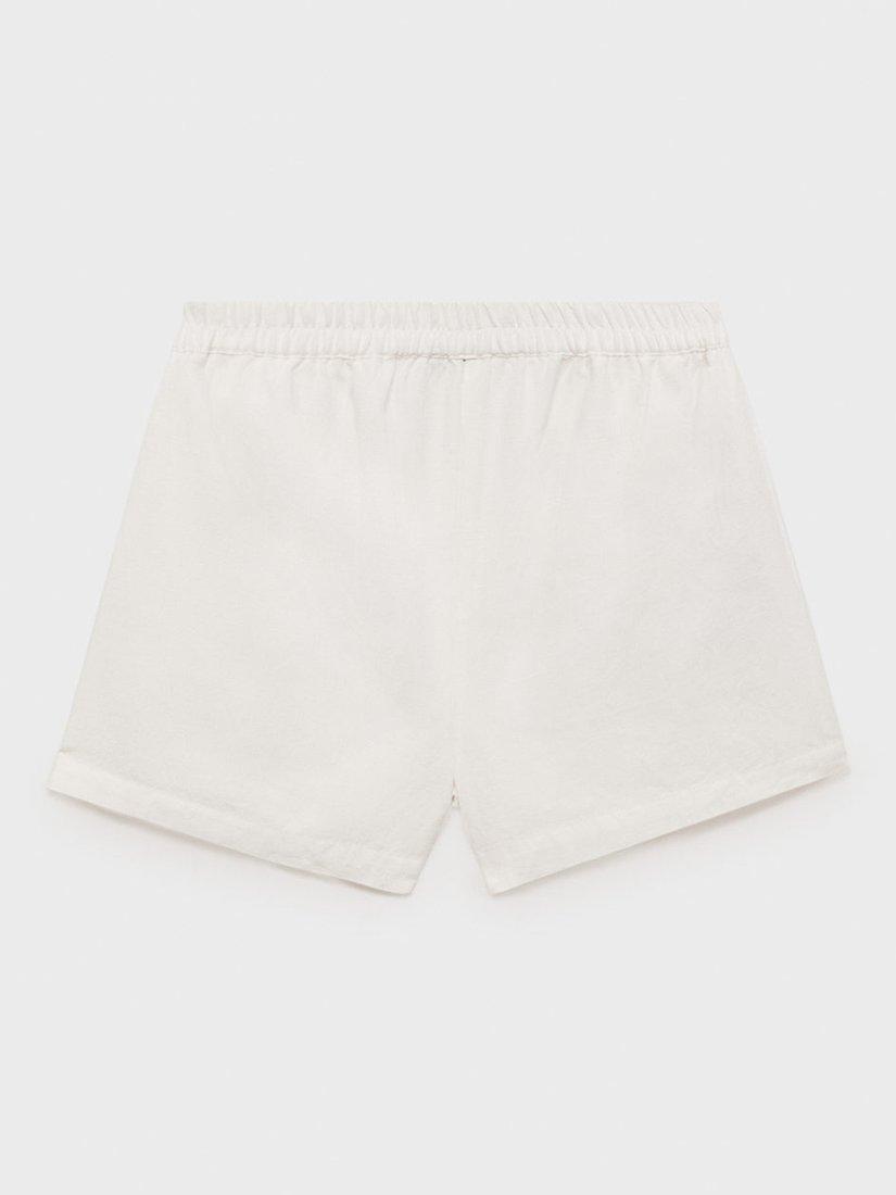 Product image 3 of 6, which shows Mango Kids' Charles Cotton Blend Culottes Shorts, White, 11-12 yrs