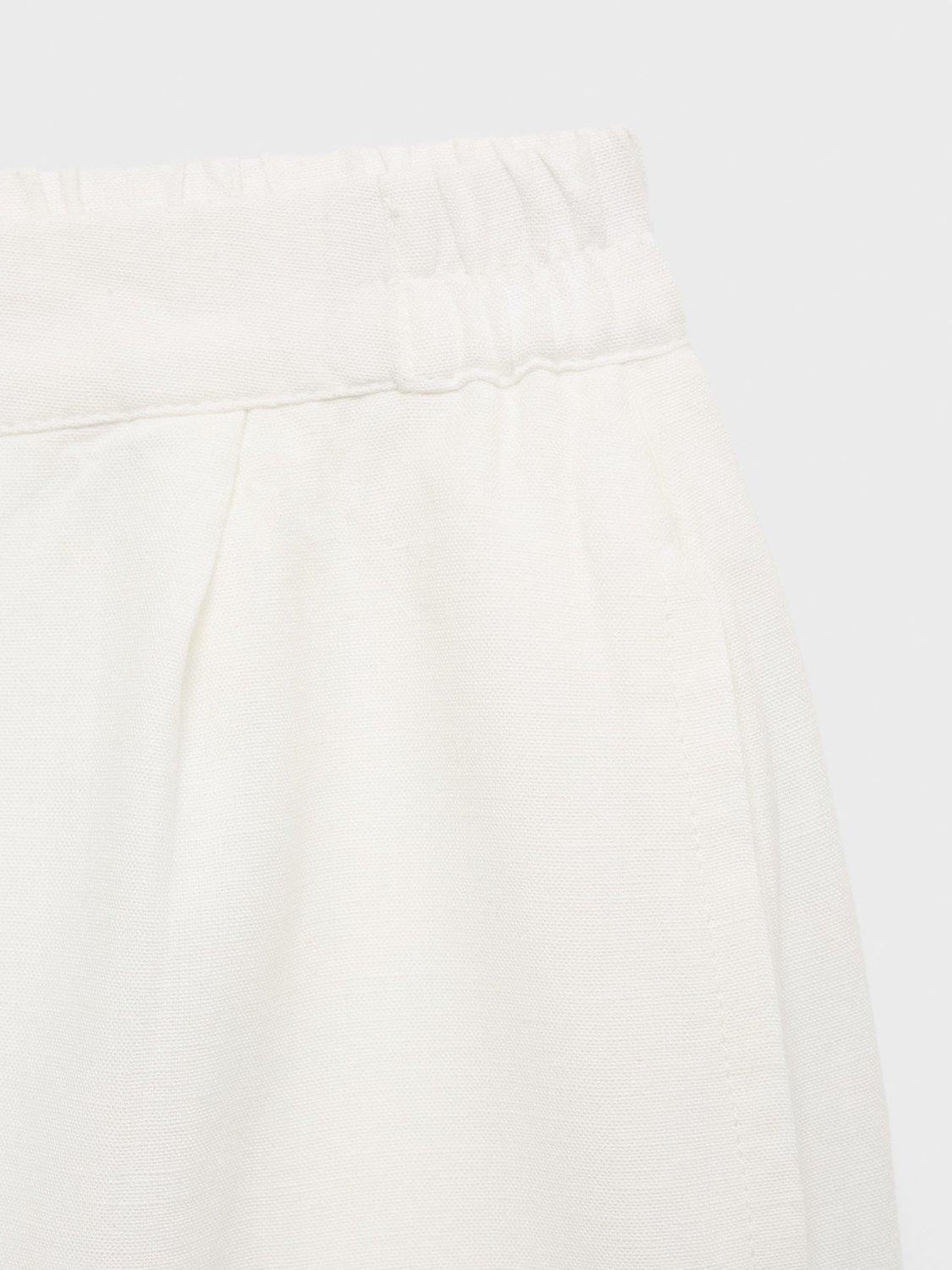 Product image 6 of 6, which shows Mango Kids' Charles Cotton Blend Culottes Shorts, White, 11-12 yrs