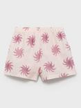 Mango Kids' Paige Sun Print Cotton Shorts, Pink