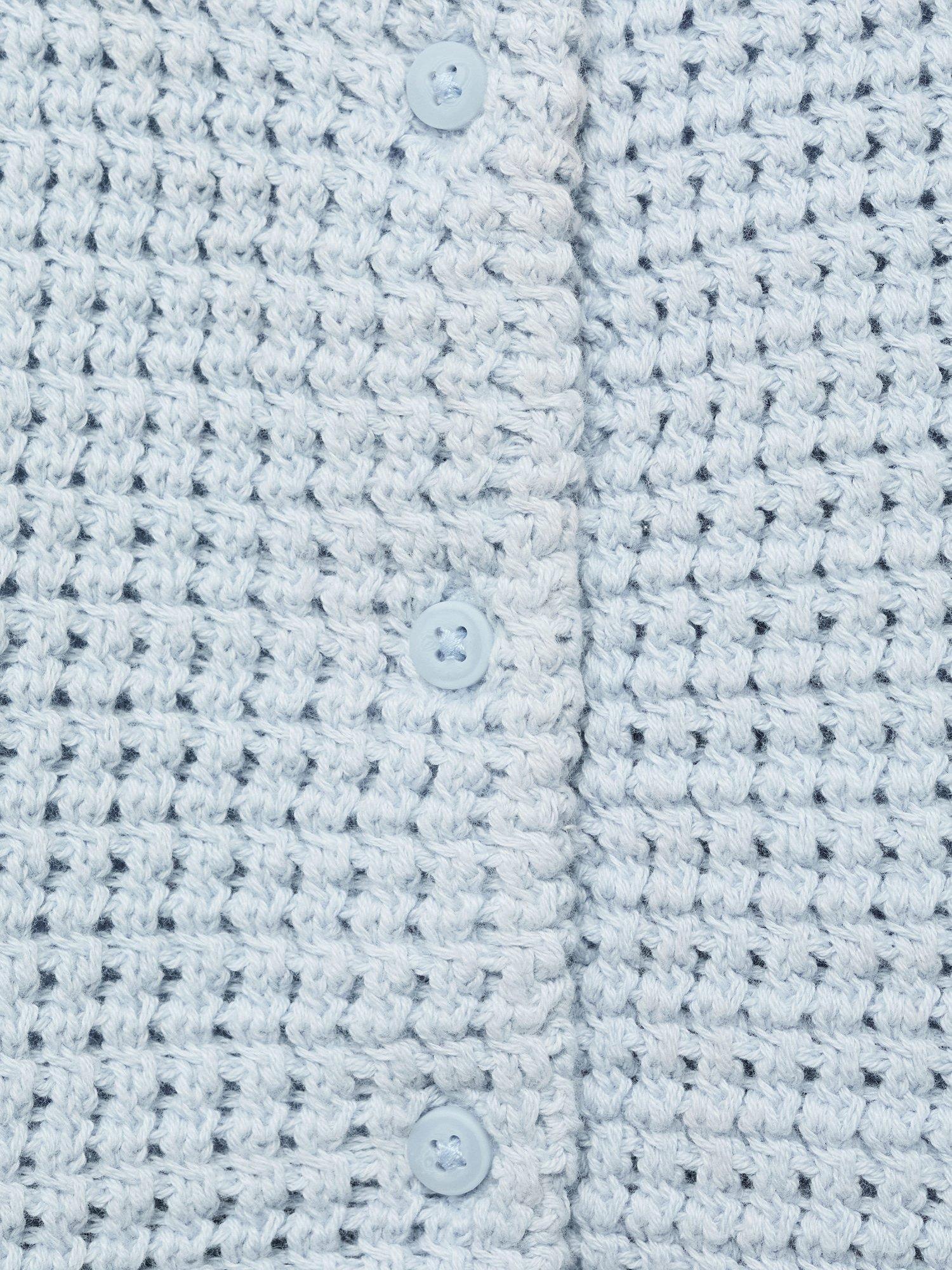 Product image 3 of 4, which shows Mango Kids' Azores Cotton Crochet Cami, Light Pastel Blue, 5-6 years