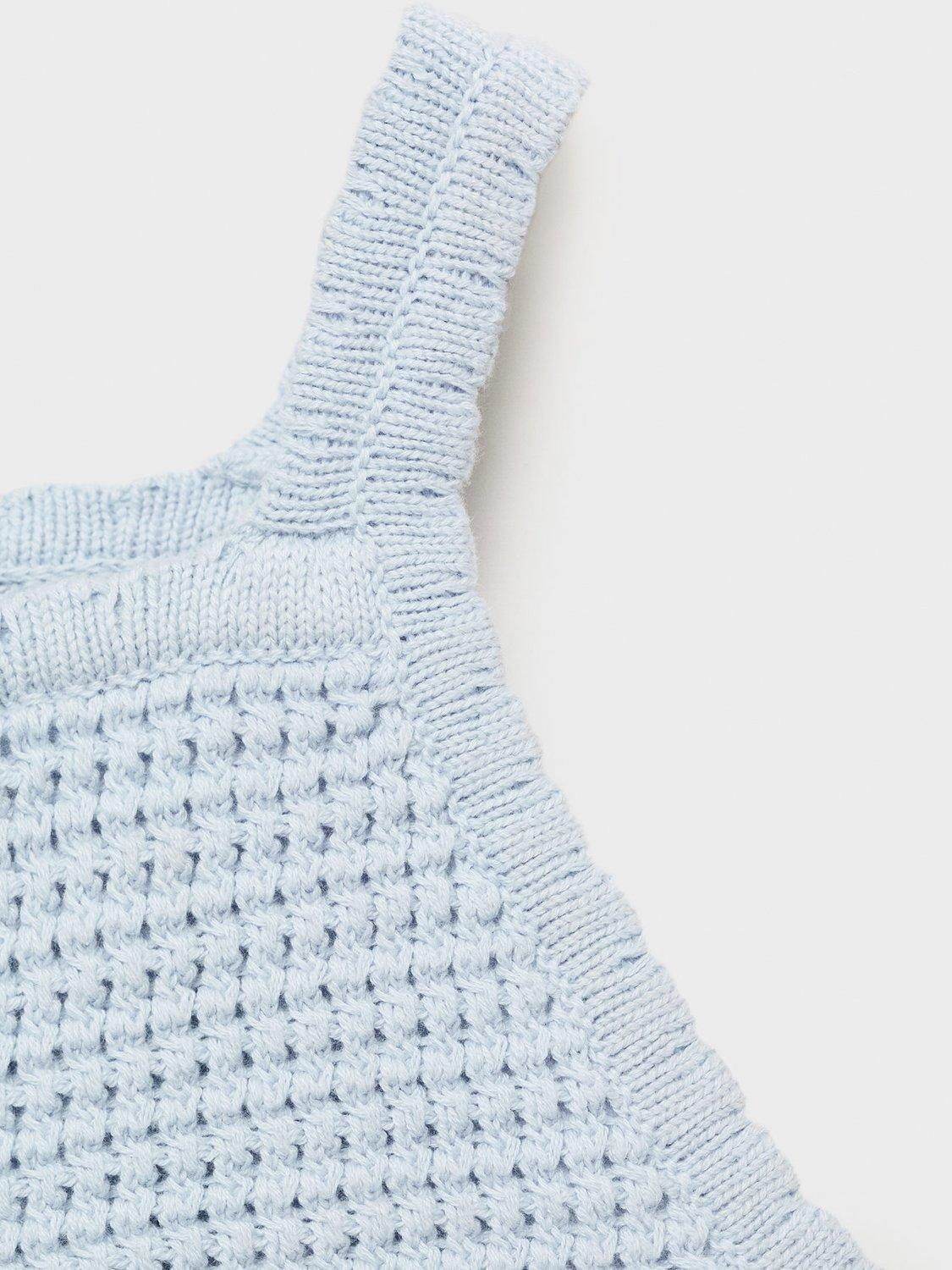 Product image 4 of 4, which shows Mango Kids' Azores Cotton Crochet Cami, Light Pastel Blue, 5-6 years