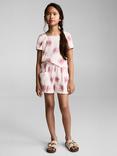 Mango Kids' Paige Sun Print Cotton Blouse, Pink
