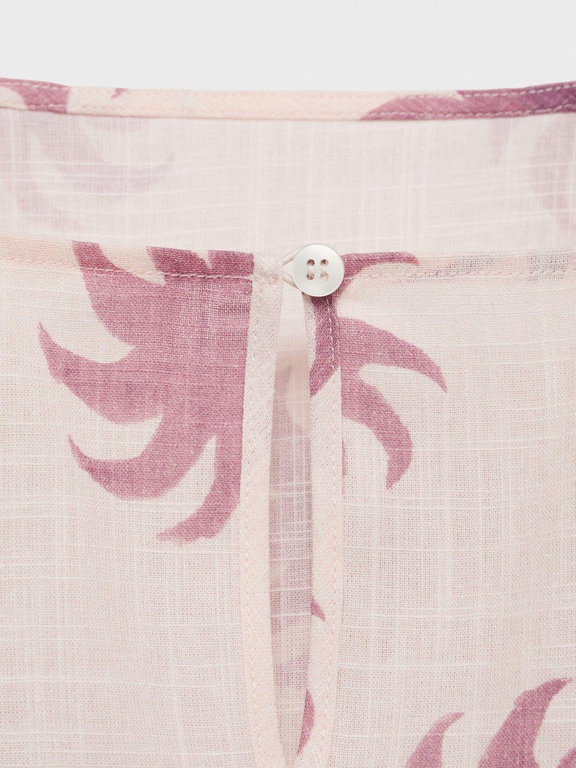 Product image 5 of 7, which shows Mango Kids' Paige Sun Print Cotton Blouse, Pink, 13-14 years