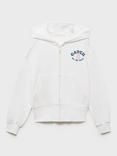 Mango Kids' Coastal Zipped Hoodie, Natural White