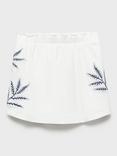 Mango Kids' Mia Embroidered A-Line Cotton Mini Skort