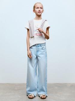 Mango Kids' Flipflop Cotton Graphic T-Shirt - view 2, Natural White