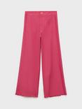 Mango Kids' Delhi Cotton Linen Blend Trousers, Medium Red