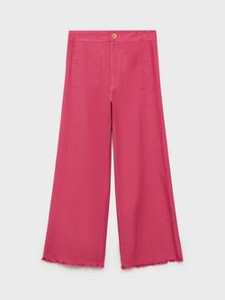 Mango Kids' Delhi Cotton Linen Blend Trousers, Medium Red - view 2, Medium Red