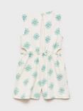 Mango Kids' Cotton Sleeveless Playsuit, White