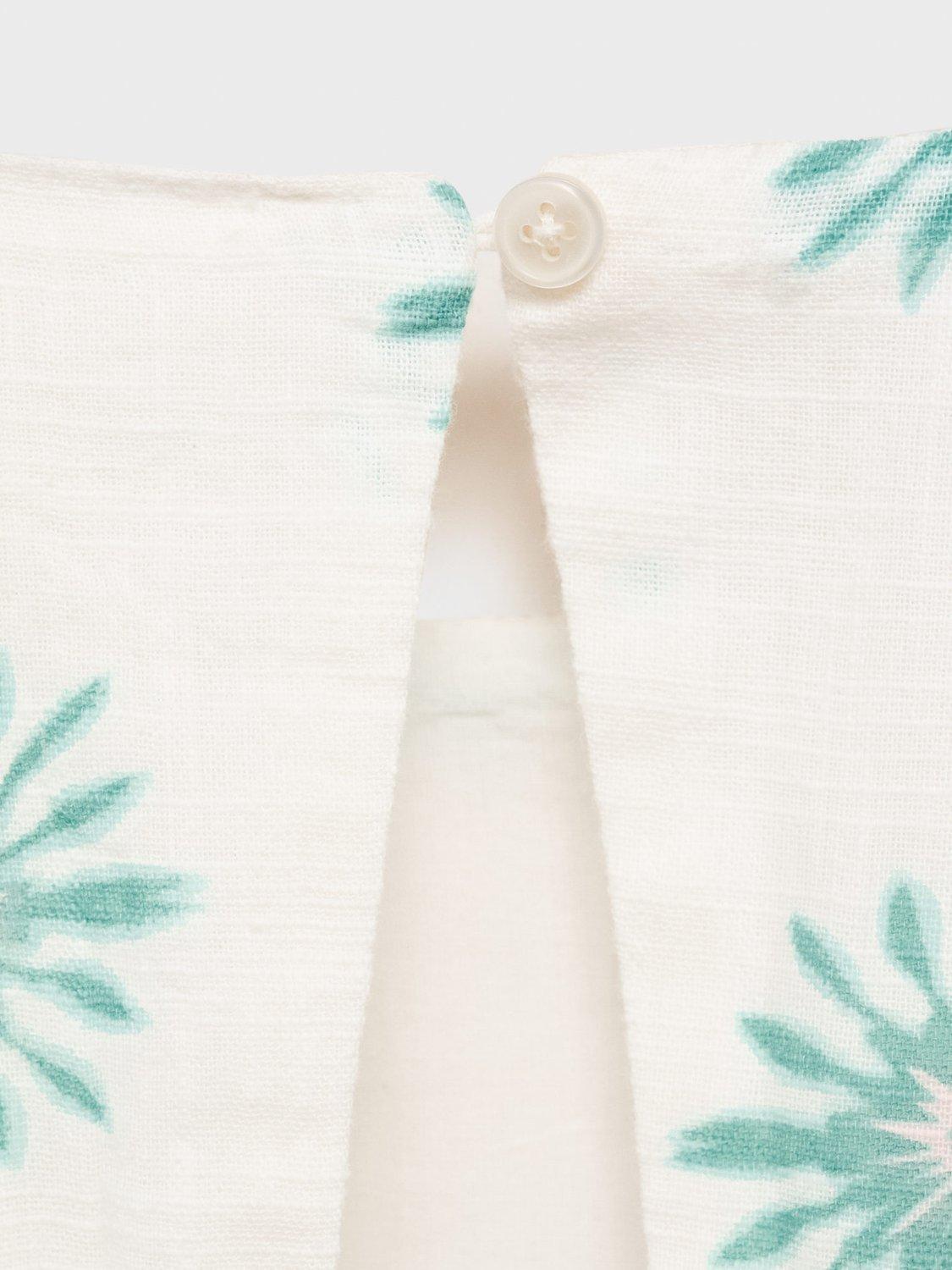 Product image 4 of 4, which shows Mango Kids' Cotton Sleeveless Playsuit, White, 13-14 years