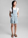 Mango Kids' Adriana Cotton Shortie Dungarees, Open Blue