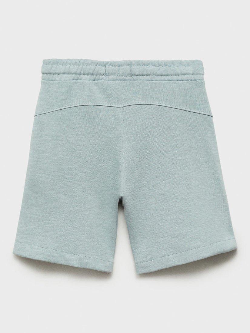 Product image 2 of 4, which shows Mango Kids' Contast Pocket Bermuda Shorts, Pastel Grey, 5-6 years
