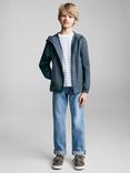 Mango Kids' Fiona Hooded Raincoat, Medium Blue