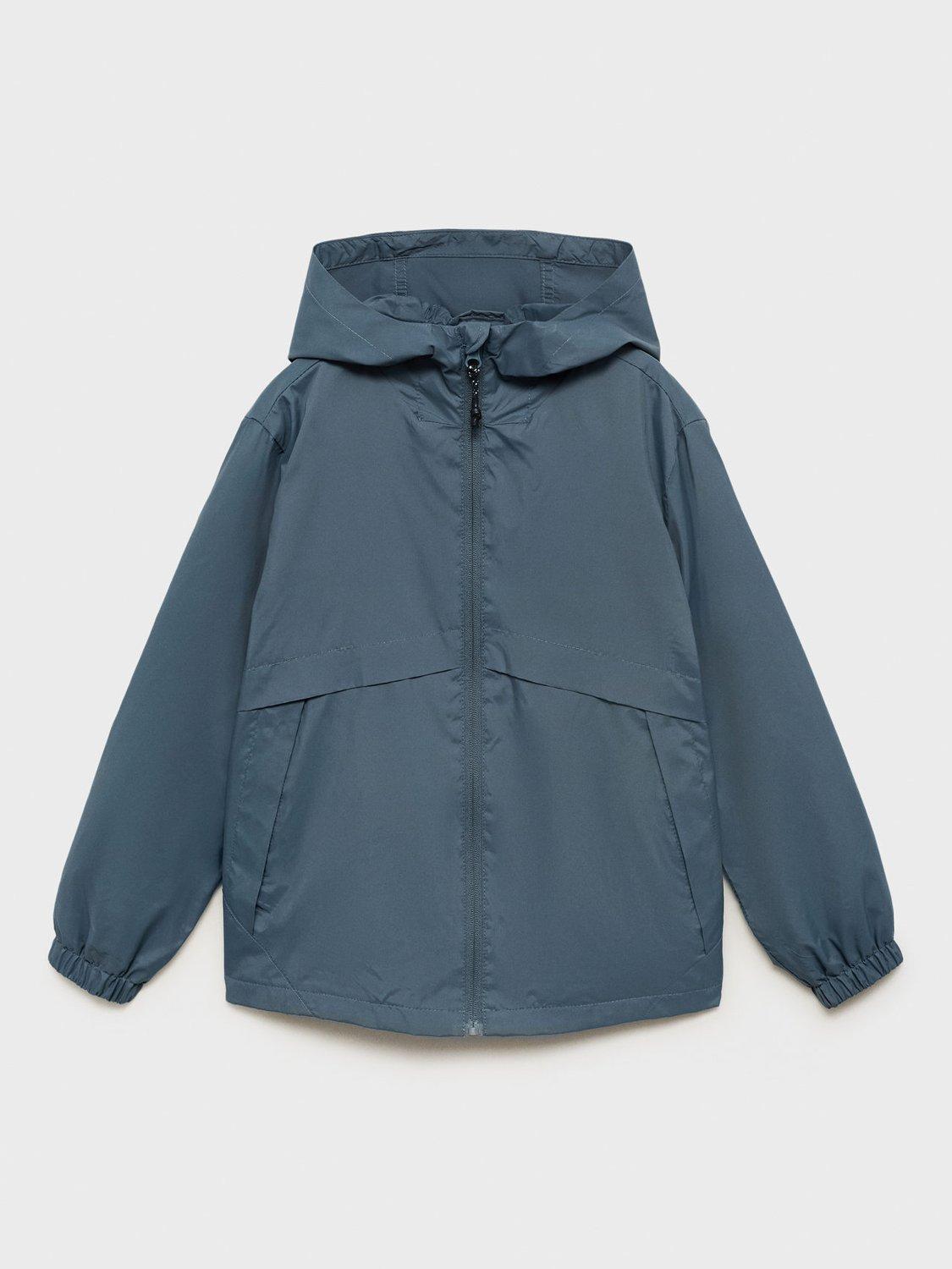 Product image 3 of 7, which shows Mango Kids' Fiona Hooded Raincoat, Medium Blue, 13-14 years
