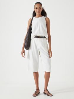 HUSH Lya Linen Blend Bermuda Shorts, White, White