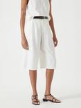HUSH Lya Linen Blend Bermuda Shorts, White, White