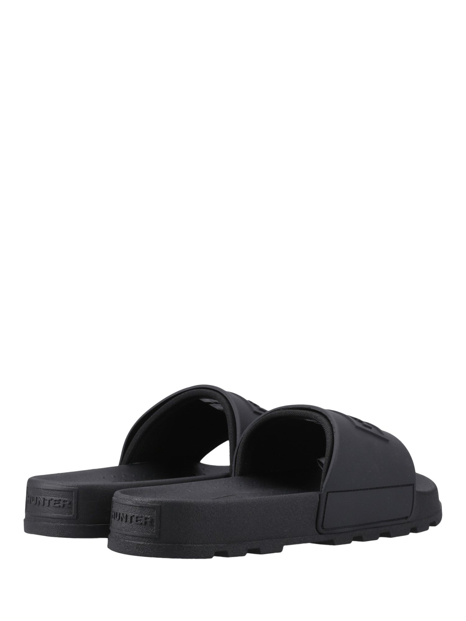 Product image 3 of 4, which shows Hunter Core Embossed Slider Sandals, Black, 5
