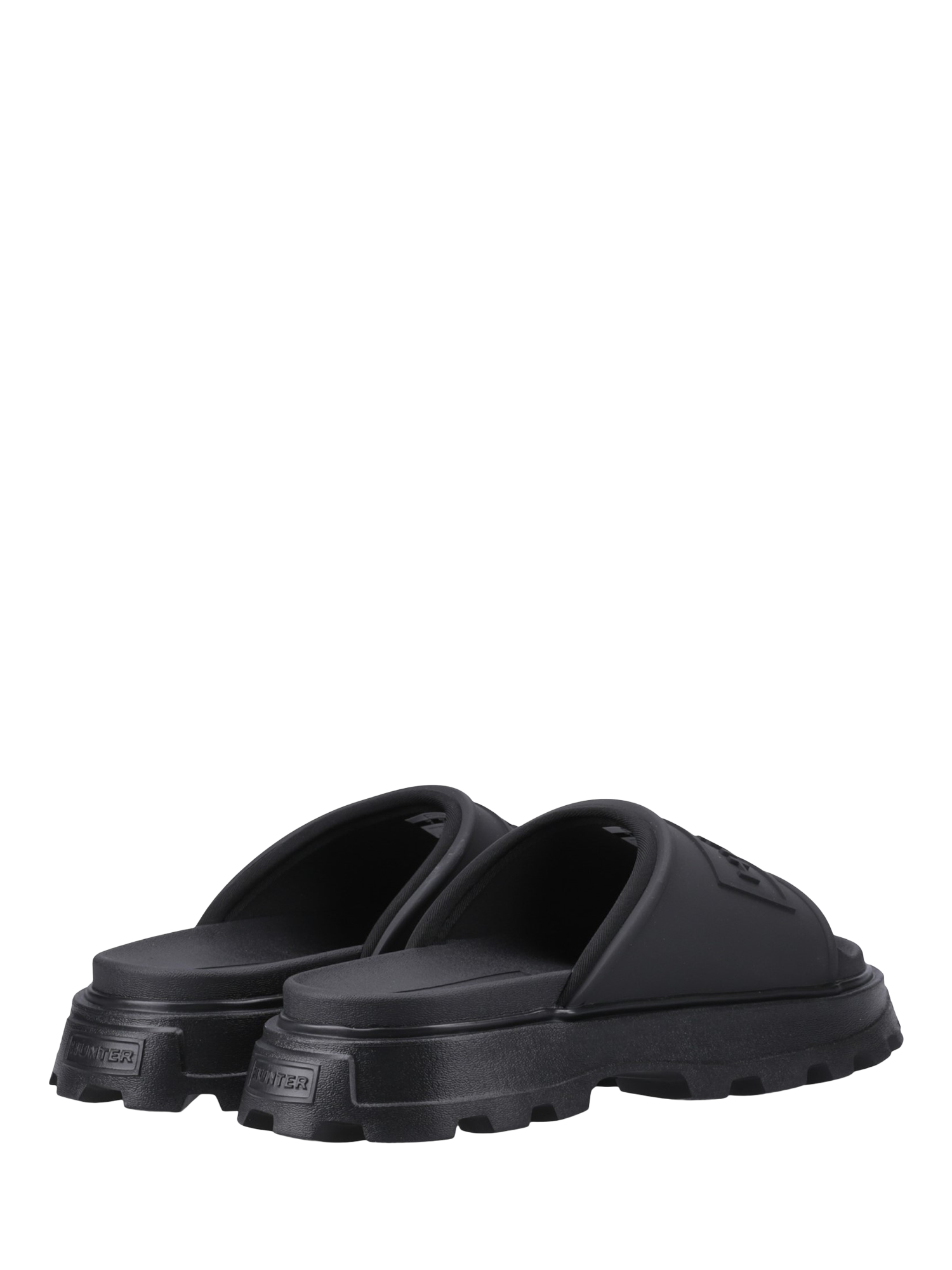 Product image 3 of 4, which shows Hunter Women's Moulded Stacked Slider Sandals, Black, 4