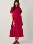 Monsoon Orla Broderie Anglaise Midi Dress, Red