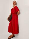 Monsoon Paula Jersey Maxi Dress, Mid Red
