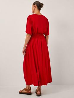 Monsoon Paula Jersey Maxi Dress, Mid Red - view 2, Mid Red