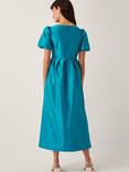 Monsoon Sandra Puff Sleeve Midi Dress, Teal