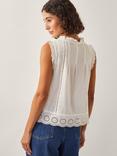 Monsoon Trish Ruffle Sleeveless Shirt, Ivory