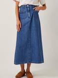 Monsoon Martha Denim Skirt, Blue