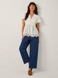 Monsoon Dee Broderie Anglaise Top, Ivory
