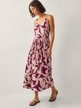 Monsoon Annie Abstract Relaxed Fit Dress, Burgundy