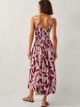 Monsoon Annie Abstract Relaxed Fit Dress, Burgundy